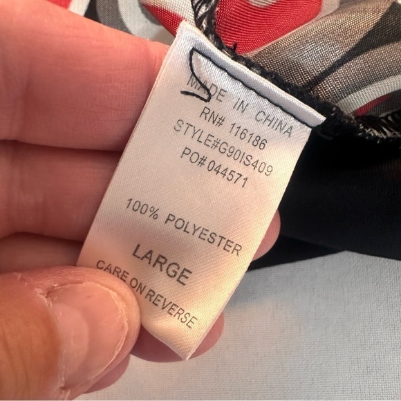 Issue Women’s sleeveless resort dress Vacation resort black white red silky - Picture 2 of 8